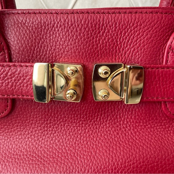 Onna Ehrlich Red Leather Satchel - Picture 6 of 12